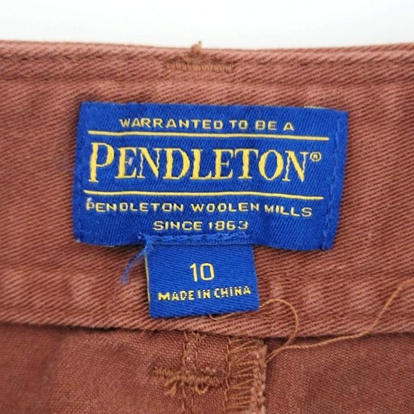 Pendleton Vintage 90s Cognac Brown Straight Leg Chino Pants Size 10 - Picture 4 of 12